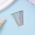 Brass Flat Head Pins, Nickel Free, Real Platinum Plated, 30x0.7mm, Head: 2mm(KK-YW0004-02C-P)