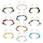 10Pcs 10 Styles Natural & Synthetic Mixed Stone Chip & Glass Seed Beaded Braided Bracelet Making, with 304 Stainless Steel Jump Rings, Mixed Dyed and Undyed, 11 inch(28cm), 1pc/style(AJEW-TA00055)