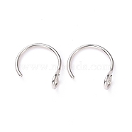 316 Stainless Steel Hoop Nose Rings, Piercing Body Jewelry for Men Women, Stainless Steel Color, 20 Gauge, 10x9.5x0.8mm, Pin: 0.8mm, Hole: 1.8mm(AJEW-G037-01A-P)
