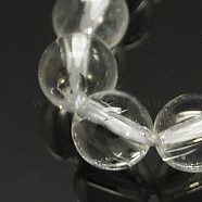 Natural Quartz Crystal Beads Strands, Rock Crystal Beads, Round, 4mm, Hole: 1mm, about 47pcs/strand, 7.5 inch(G-C175-4mm-2)