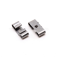 Bolo Tie Slides Clasp Accessories, Blank Bolo Tie Slides Low Profile, Rectangle, Platinum, 19x7x5mm, Hole: 3x3mm(IFIN-WH0069-04P)