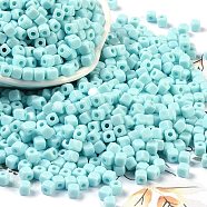 Opaque Acrylic Beads, Square, Cyan, 4x4x4mm, Hole: 1.4mm(OACR-B025-06G)