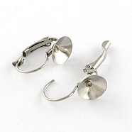 304 Stainless Steel Leverback Earring Findings, Stainless Steel Color, Fit for 8mm rhinestone, Pin: 0.8mm, 20x8mm(STAS-R083-20)