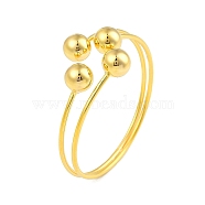 Round Brass Open Cuff Torque Bangles for Women, Real 22K Gold Plated, Inner Diameter: 2-3/8 inch(6cm)(BJEW-Z074-03G)