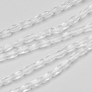 Transparent Glass Beads Strands, Faceted, Column, Clear, 5x3mm, Hole: 0.5mm, about 100pcs/strand, 19.4 inch(EGLA-E046-B01)