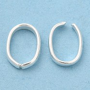 Brass Linking Rings, Quick Link Connector, Cadmium Free & Lead Free, Oval, 925 Sterling Silver Plated, 8x6x1.5mm, Inner Diameter: 7x4.5mm(KK-M250-24B-S)