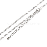 Brass Cable Chain Necklaces, Long-Lasting Plated, Real Platinum Plated, 16.34 inch(41.5cm)(NJEW-K123-05P)