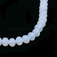Opalite Bead Strands, Faceted, Rondelle, Alice Blue, 4x3mm, Hole: 1mm, about 140pcs/strand, 18.1 inch(EGLA-J047-4x3mm-35)