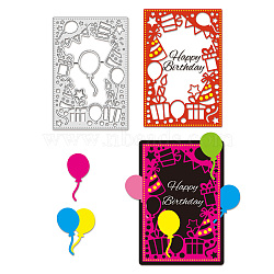 Birthday Theme Carbon Steel Cutting Dies Stencils, Decorative Embossing Paper Card Making Template for DIY Scrapbooking, Art Craft, Balloon, 152x102x0.8mm(DIY-WH0309-1775)