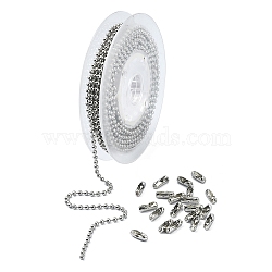 DIY Keychain Making Kit, Including 304 Stainless Steel Ball Chain, Brass Ball Chain Connectors, Platinum & Stainless Steel Color, Chain: about 2.4mm, 5M/bag(DIY-YW0007-66)