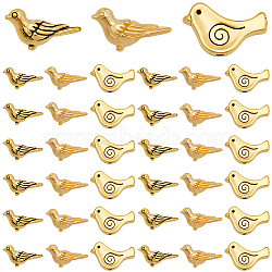 150Pcs 3 Styles Tibetan Style Alloy Beads, Bird, Lead Free & Cadmium Free, Mixed Color, 7~9x14~15x2.5~4.5mm, Hole: 1~1.5mm, 50pcs/style(TIBEB-SC0001-47)