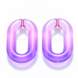 Two Tone Transparent Acrylic Linking Rings, Quick Link Connectors, for Cable Chains Making, Oval, Dark Violet, 31x19.5x5.5mm, Inner Diameter: 19.5x7.5mm(X-OACR-S036-006A-N06)
