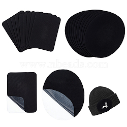 2 Styles Self-adhesion Cloth Patches, Repair Sewing Craft Decoration, Black, 105~140x75~110x0.4~0.5mm, 10pcs/style(PATC-FG0002-24)