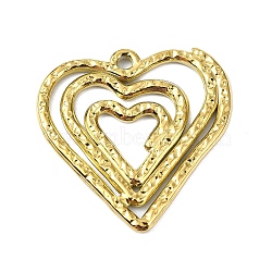 Ion Plating(IP) 304 Stainless Steel Pendants, Real 18K Gold Plated, Heart, 26x26x2mm, Hole: 1.8mm(STAS-B058-11G-06)