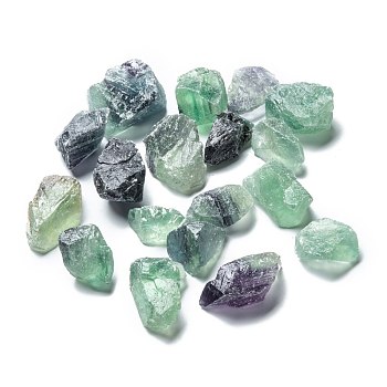 Rough Raw Natural Fluorite Beads, No Hole/Undrilled, Nuggets, 32~47x20~39x18~28mm, about 15pcs/500g