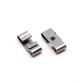 Bolo Tie Slides Clasp Accessories, Blank Bolo Tie Slides Low Profile, Rectangle, Platinum, 19x7x5mm, Hole: 3x3mm