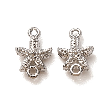 304 Stainless Steel Connector Charms, Starfish Links, Stainless Steel Color, 11x7.5x3mm, Hole: 1mm
