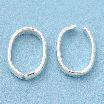 Brass Linking Rings, Quick Link Connector, Cadmium Free & Lead Free, Oval, 925 Sterling Silver Plated, 8x6x1.5mm, Inner Diameter: 7x4.5mm