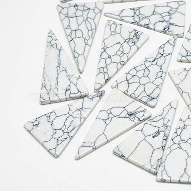 37mm White Triangle Synthetic Turquoise Cabochons