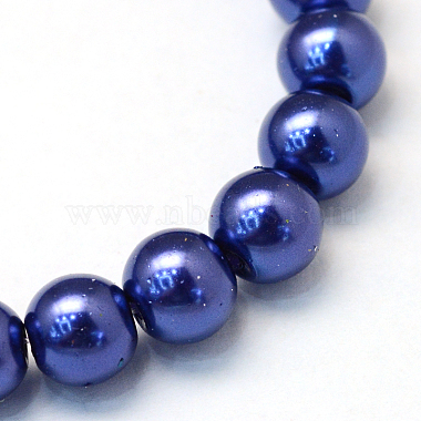 Baking Painted Pearlized Glass Pearl Round Bead Strands(X-HY-Q330-8mm-19)-2