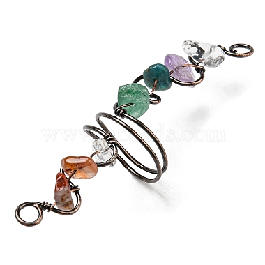 Natural Mixed Gemstone Chips Wide Ring(G-Q1002-08R)-3