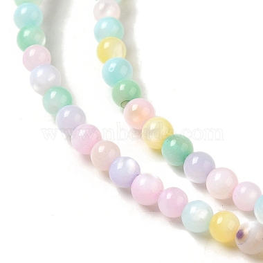 Ice Cream Color Dyed Natural Freshwater Shell Beads Strands(SHEL-G018-01A)-3