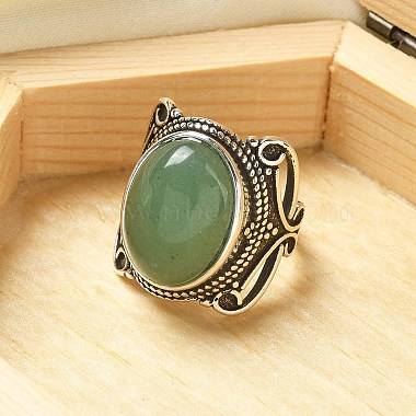 Natural Green Aventurine Adjustable Rings(RJEW-I108-02AS-08)-2