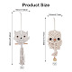 Crafans Owl Cotton Rope & Wood Beads Wind Chime Pendant(HJEW-CF0001-05)-2