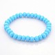 Faceted Opaque Solid Color Crystal Glass Rondelle Beads Stretch Bracelets(BJEW-F072-06)-1