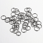 Iron Open Jump Rings, Round, Nickel Free, Gunmetal, 10x1.0mm, 18 Gauge, Inner Diameter: 8mm, about 5600pcs/1000g(IFIN-A018-10mm-B-NF)