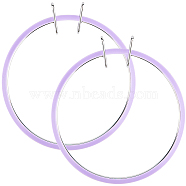 2Pcs Ring Embroidery Plastic Hoops, with Iron Clasp, Lilac, 206x188x23mm, Inner Diameter: 150x168mm(TOOL-GF0001-46A)