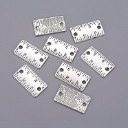 Tibetan Style Zinc Alloy Ruler Links connectors, Lead Free & Cadmium Free, Antique Silver, 11x21x1mm, Hole: 2.5mm, about 375pcs/500g(TIBEP-R334-300AS-RS)