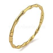 Vacuum Plating 202 Stainless Steel Bamboo Stick Hinged Bangles for Women Men, Golden, Inner Diameter: 2-1/4x2-1/8 inch(5.85x5.25cm), 4.5mm(BJEW-M317-06B-G)