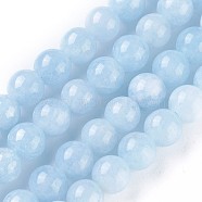 Natural Gemstone Beads Strands, Imitation Aquamarine, Round, Light Sky Blue, 8mm, Hole: 1.2mm, about 46~48pcs/strand, 14.8 inch~15 inch(37.5~38cm)(G-O183-03B-02)