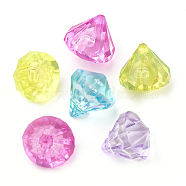 Transparent Acrylic Charms, Diamond, Mixed Color, 12x11mm, Hole: 1.5mm, about 905pcs/500g(MACR-S296-34)