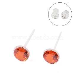 Hypoallergenic Bioceramics Zirconia Ceramic Stud Earrings, No Fading and Nickel Free, Tomato, 5.5mm(EJEW-C111-05B)