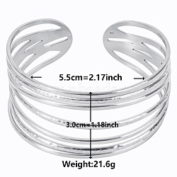 Non-Tarnish Stylish European and American 304 Stainless Steel Cuff Bangles for Women(YJ8561-1)