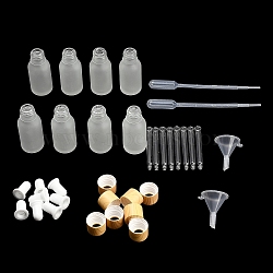 8Pcs Glass Dropper Bottles, with 2Pcs Plastic Funnel Hopper and 2Pcs Transfer Pipettes, Clear, 2.85x6.5cm(MRMJ-XCP0001-73)