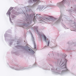 Cellulose Acetate(Resin) Pendants, Shell, Lavender Blush, 18.5x18.5x3.5mm, Hole: 1.2mm(X-KY-S157-39B)