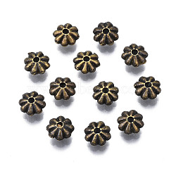 Tibetan Style Alloy Flower Spacer Beads, Cadmium Free & Lead Free, Antique Bronze, 6x3mm, Hole: 1.2mm, about 3000pcs/1000g(TIBEB-0885-AB-01-FF)