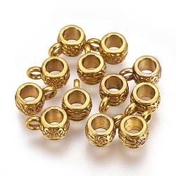 Tibetan Style Hangers, Bail Beads, Lead Free, Antique Golden, 11x6x7mm, Hole: 3mm, Inner Diameter: 4mm(X-TIBE-A21167-AG-LF)