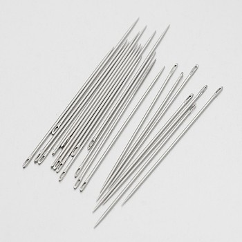 Carbon Steel Sewing Needles, Platinum, 4.2x0.07cm, about 50pcs/bag