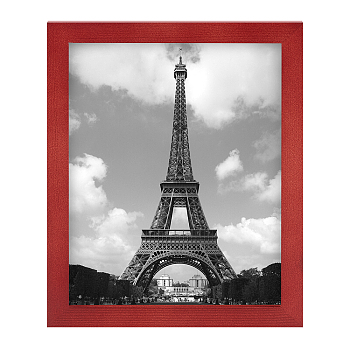 Wood Picture Frame, for Wall Hanging and Tabletop Display, Rectangle, Indian Red, 284x235x21mm, Inner Diameter: 243x193mm, Hole: 7.7x5mm