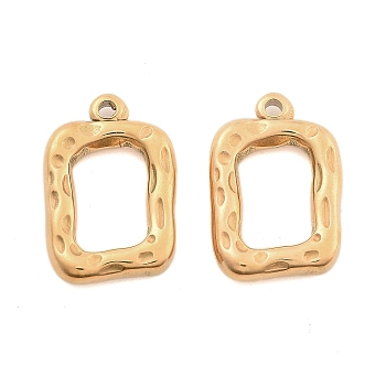 PVD Vacuum Plating 304 Stainless Steel Pendants, Rectangle Charm, Golden, 20x13.5x3mm, Hole: 1.8mm