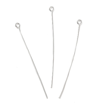 Iron Eye Pins, for Jewelry Making, Platinum, 20 Gauge, 60x3.5x0.8mm, Hole: 2mm, about 2173pcs/500g