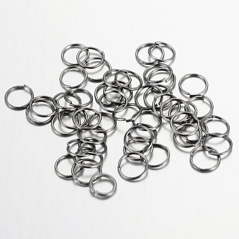 Iron Open Jump Rings, Nickel Free, Gunmetal, 10x1.0mm, 18 Gauge, Inner Diameter: 8mm, about 5600pcs/1000g