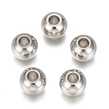 Smooth 304 Stainless Steel Beads, Stainless Steel Color, 12x10mm