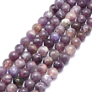 Natural Cherry Blossom Tourmaline Beads Strands, Round, 8~8.5mm, Hole: 1mm, about 48pcs/strand, 14.96''(38cm)