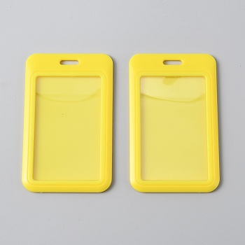 Rectangle PVC Name Card Holders, Yellow, 70x110x5mm