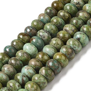Dark Olive Green Rondelle Natural Turquoise Beads